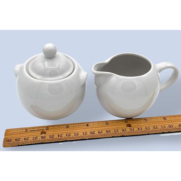 Vintage White Cordon Bleu BAI Porcelain Sugar Bowl and Creamer Set Brazil - Picture 6 of 6